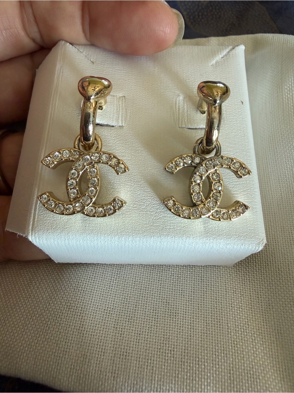 Gold-Tone Crystal Drop Earrings